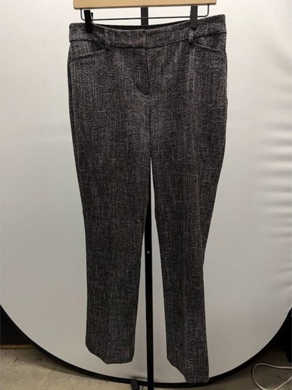 Express Heather Grey Columnist Barely Boot Mid Rise Dress Pants